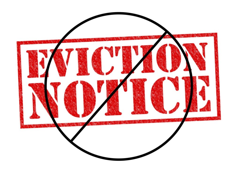 Eviction Notice crossed out to signal do not evict
