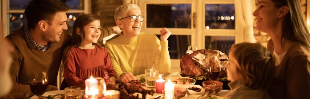 family around the holiday dinner table