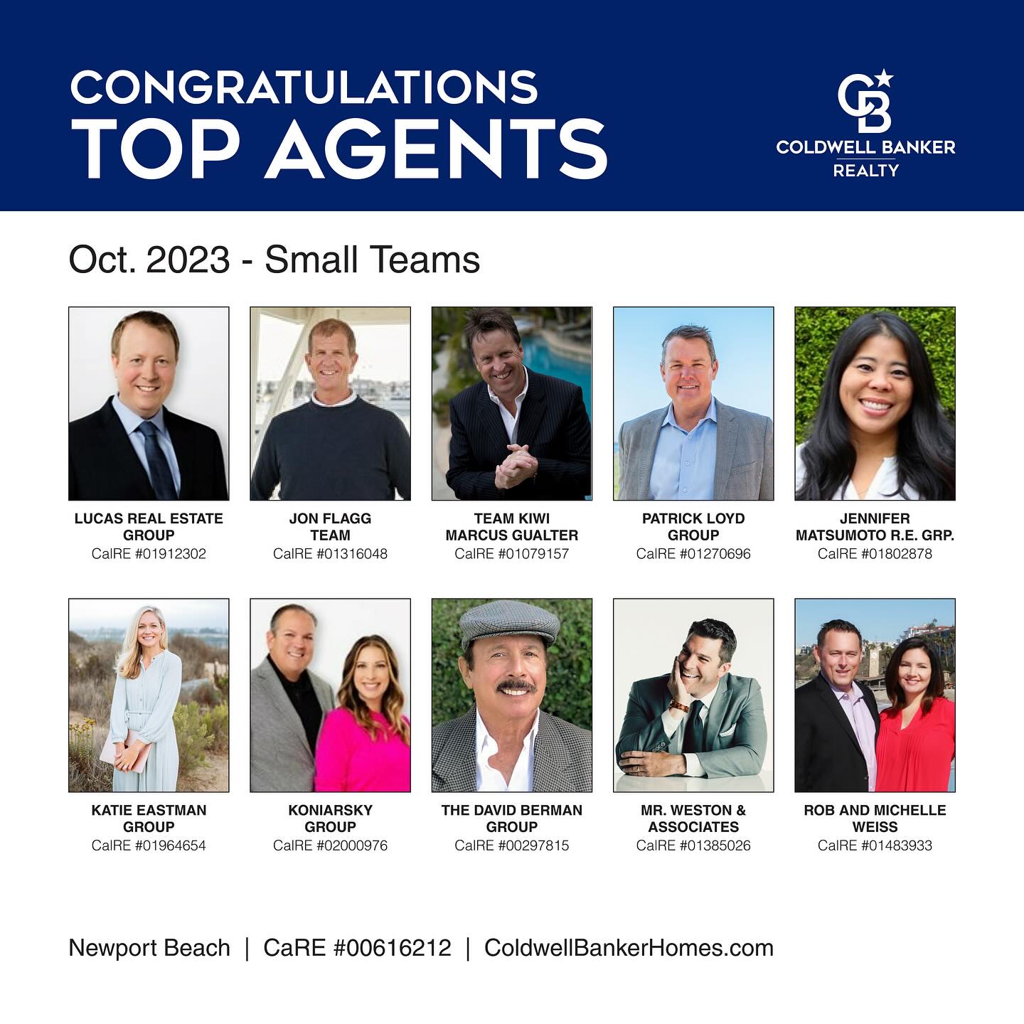 Lucas Real Estate Group Claims Top Spot at Coldwell Banker’s Newport Beach Office