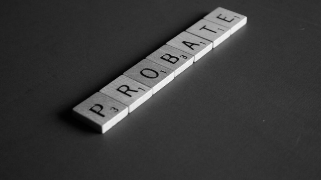 a scrabble arrangement spelling "probate"