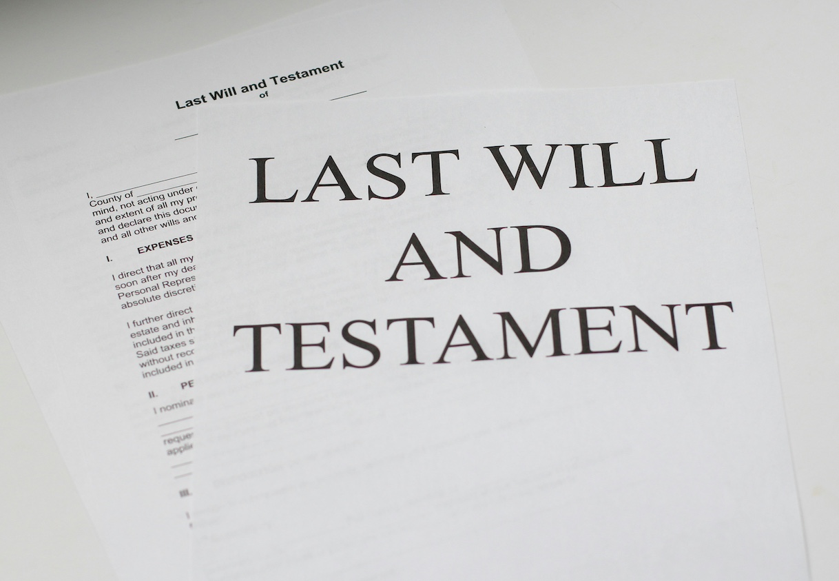 last will and testament white printer paper