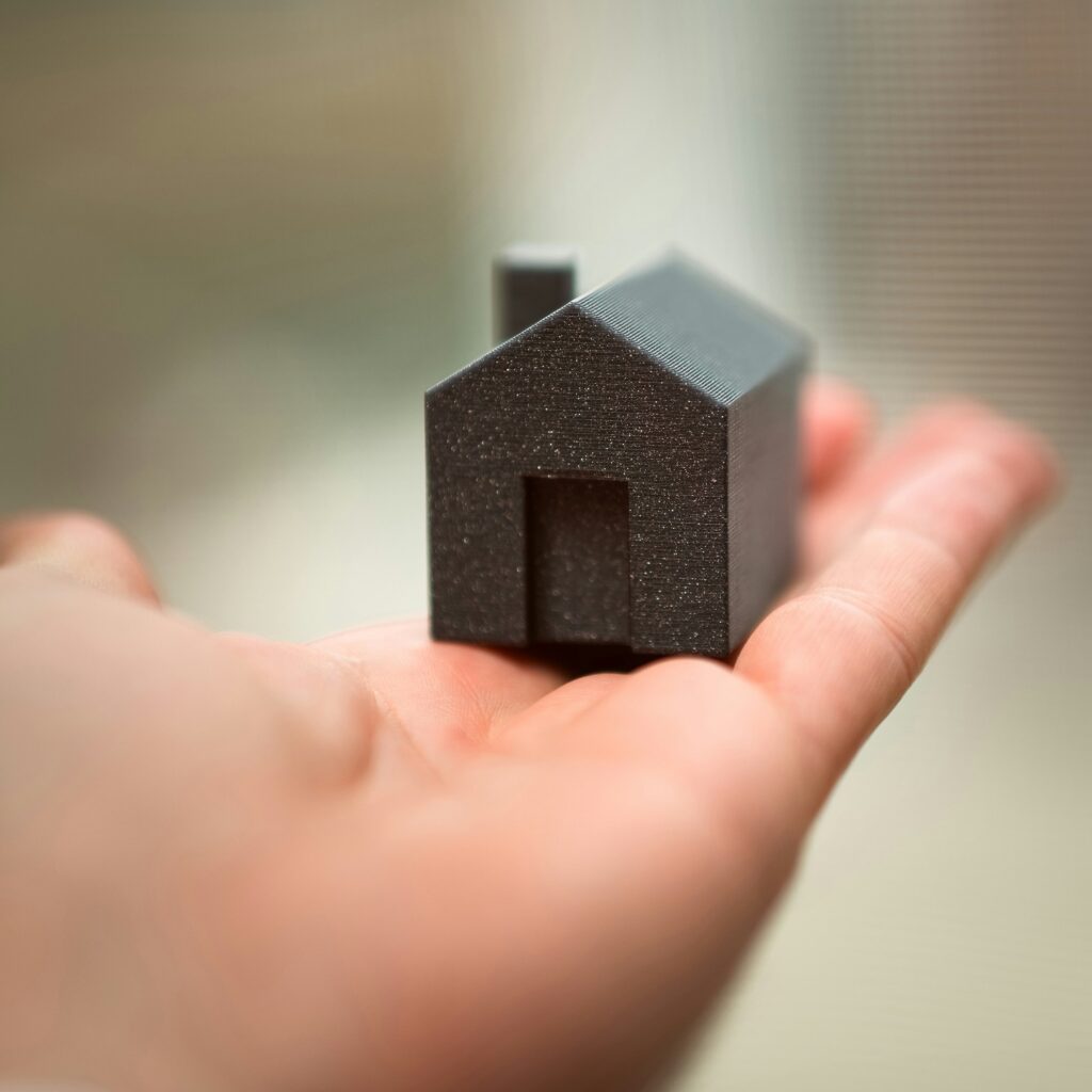 person holding tiny house in hand