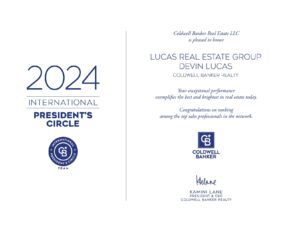 International Presidents Circle award to Lucas real estate