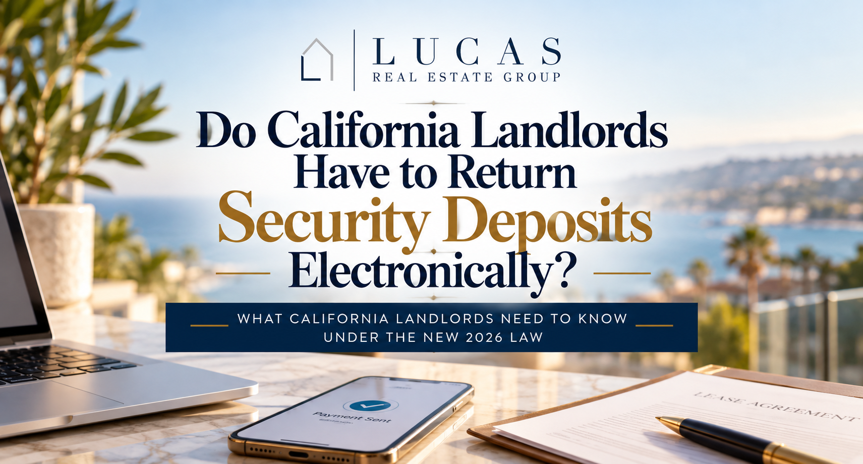 California landlord guide to electronic security deposit returns under the 2026 law for Newport Beach, Costa Mesa and Laguna Beach rental property owners.