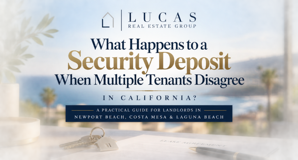 California security deposit rules for multiple tenants who disagree, a landlord guide for Newport Beach, Costa Mesa and Laguna Beach rental property owners.