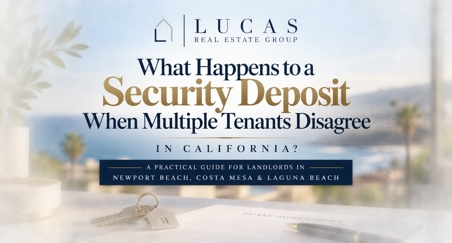 California security deposit rules for multiple tenants who disagree, a landlord guide for Newport Beach, Costa Mesa and Laguna Beach rental property owners.